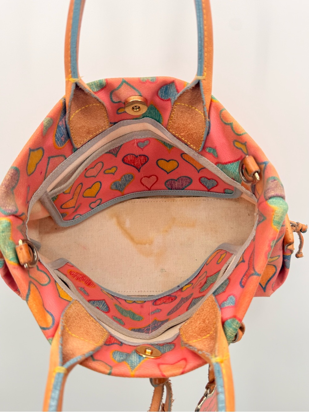 DOONEY & BOURKE Vintage Y2K Sweetheart Crayon Hearts Mini Satchel - Picture 9 of 12